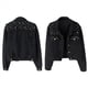 thumbnail image 3 of Chaqueta Vaquera Extragrande para Mujer con Perlas Bordadas y Abalorios Negro XL, 3 of 5