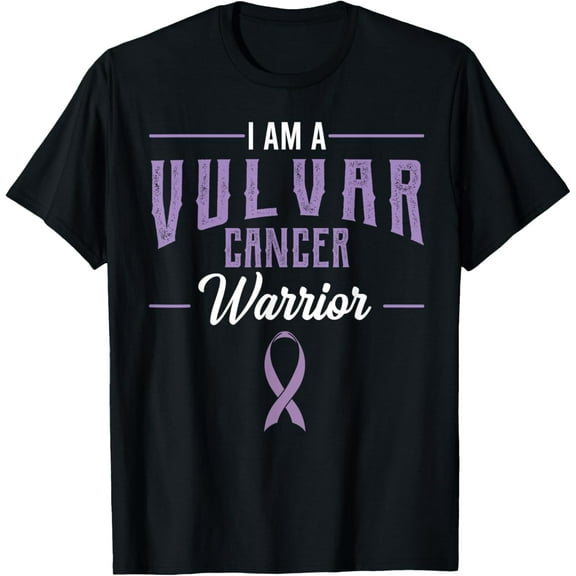 Vulvar Cancer Awareness Supporter Warrior Lavender Ribbon T-Shirt mens t shirt，black，women，funny，misfits，men，journey