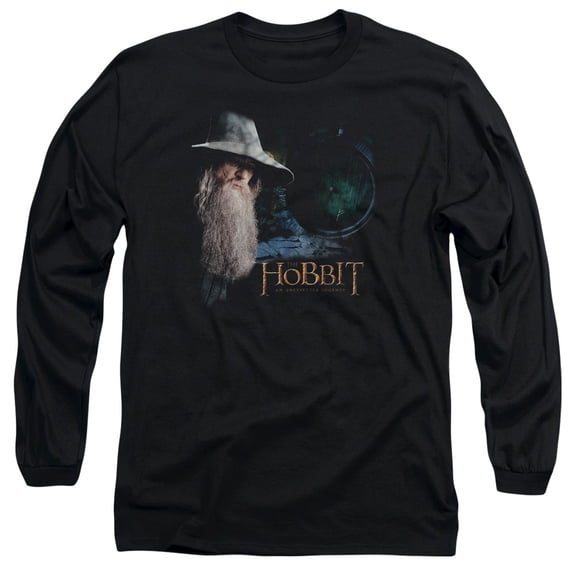 The Hobbit The Door Long Sleeve Adult 18/1 T-Shirt Black