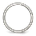 thumbnail image 2 of Stainless Steel 925 Sterling Silver Inlay Ridged Edge Band Ring Wedding Precious Metal, 2 of 10