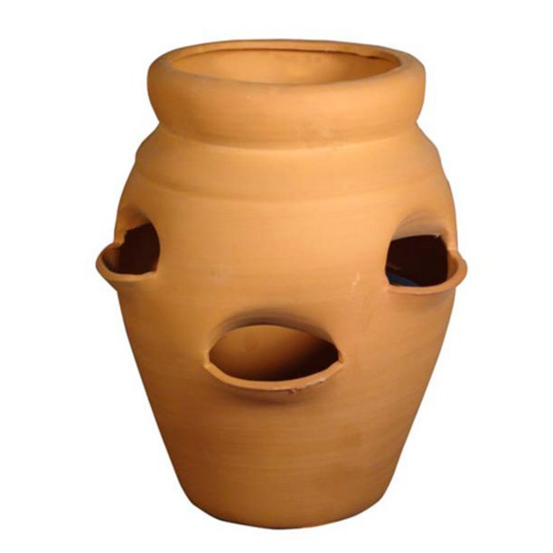 Craftware Terra Cotta 6 Pocket Round Strawberry Jar