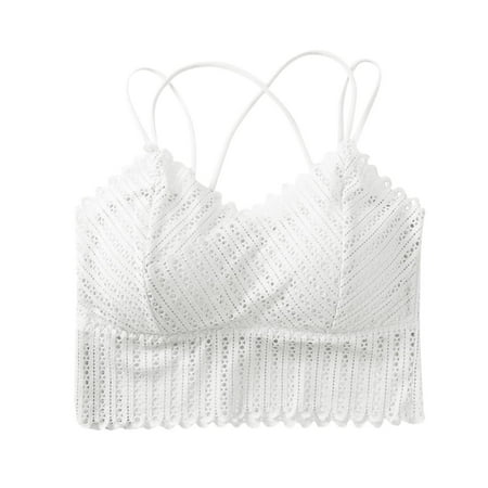 Darzheoy Bra For Women Girls V Neck Cami Vest Padded Seamless Bralette Straps Sleeping Bras Push Up Tank Tops Underwear High Support Bras for Women One Size