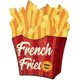 thumbnail image 1 of Letrero de hojalata vintage "Papas fritas". Cartel retro de hojalata con diseño de papas fritas. Letrero decorativo de hojalata para pared., 1 of 7