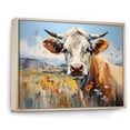 thumbnail image 2 of Designart "Pastel Landscape With A Cow I" Animals Cow Floater Framed Canvas Wall Art, 2 of 5