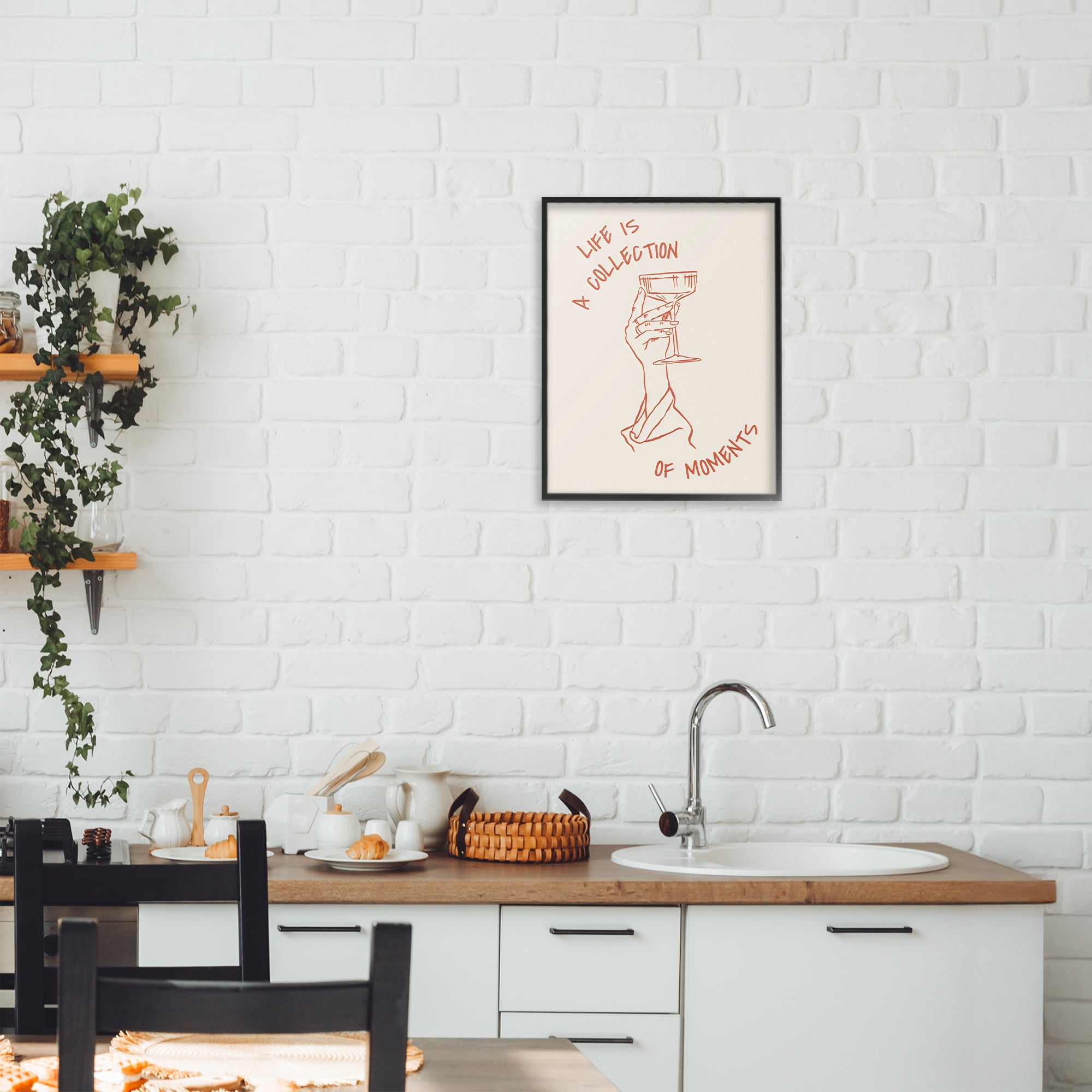Stupell Industries Life Is A Collection of Moments Toast Black Framed Giclee Art, design by The Prints Vibe