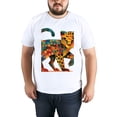 thumbnail image 4 of Mens Oversize T Shirts Flowers (30)Casual Short Sleeve Basic Tees Crew Neck T-Shirt Funny Graphic Tees Black or White XS-5XL, 4 of 5