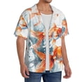thumbnail image 2 of Sikiie Three Goldfish Watercolor Splash Men's Cuban Shirt, Hawaiian Shirts, Business Casual Button Down Shirts, Short Sleeve Shirt-X-Large, 2 of 5