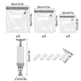thumbnail image 2 of 15 Pcs Sacs de Conservation Réutilisables Sacs de Compression sous Vide Durables avec 5 Clips de Fermeture Éclair 1 Pompe, 2 of 15