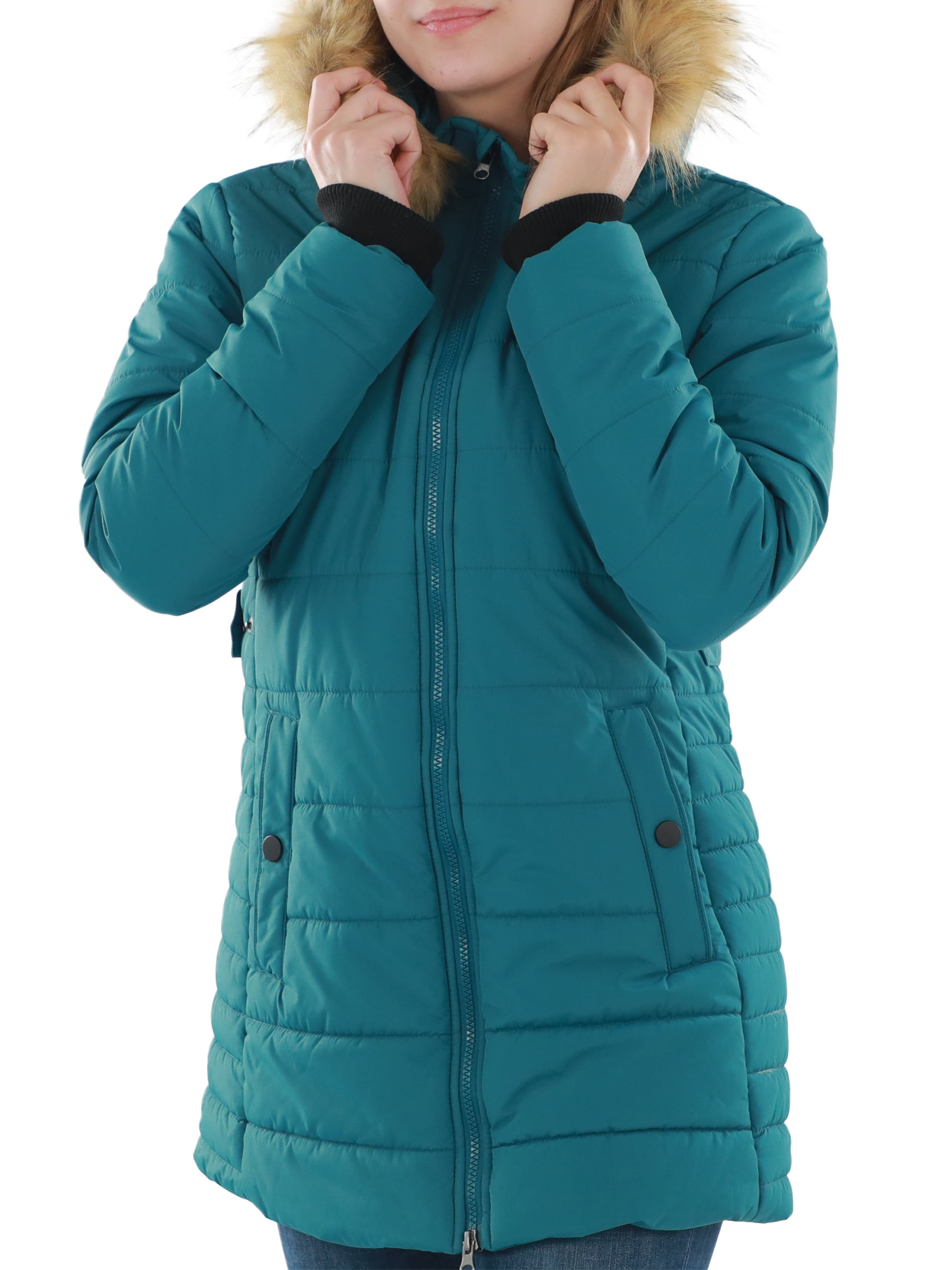 Wantdo Women's Quilted Winter Coats Hooded Warm Puffer Jacket with Fleece Hood