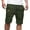 Olive Green, variant on Wyobmus Plus Size Mens Cargo Shorts with Leather Patch Summer Workout Shorts Drawstring Waist Casual Lightweight Beach Shorts Olive Green