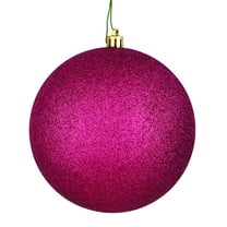Vickerman 4" Berry Red Glitter Ball Ornament, 6 per Bag