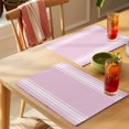 thumbnail image 4 of Pink Stripes Placemats Set of 6 French Stripe Farmhouse Style Place Mats Table Mats Kitchen Dining Home Outdoor Party Table Decoration, 4 of 9