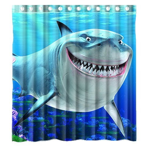 TOUXIHAA Finding Nemo Shark Shower Curtain Bathroom Curtain Set with Hooks Size 66x72 inches