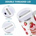 thumbnail image 4 of JSTEL Strawberry Cake Hearts 40 oz Tumbler Stainless Steel Water Bottle Vacuum Insulated Cup with Straw Lid & Handle For Travel Car Cup Holder, 4 of 8