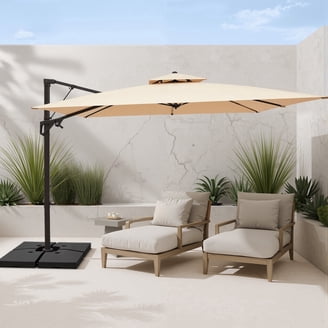 cosco patio umbrella SunVilla 11' Round Cabana Stripe Aluminum Market Umbrella