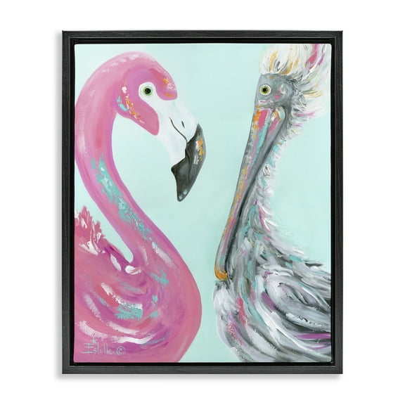 Stupell Industries Wild Nautical Birds Animals & Insects Painting Black Floater Framed Art Print Wall Art, 17 x 21