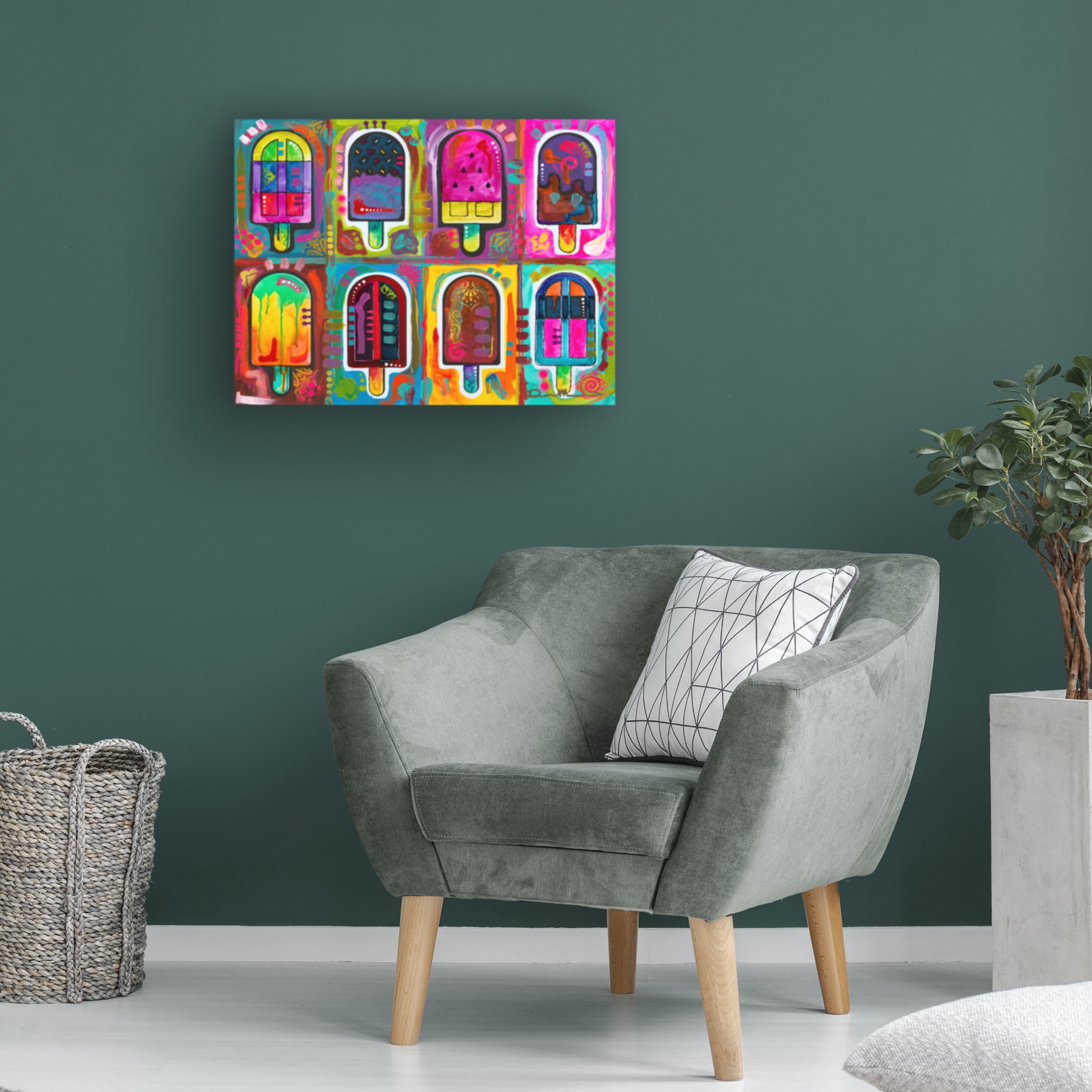 Canvas Wall Art - Dean Russo 'Ice Pops 2' Wall Art for Living Room, Bedroom, or Office Décor by Trademark Fine Art - 24 x 18 Inches