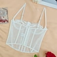 thumbnail image 5 of Women's Corset Top Bustier Corset Top Tight Fitting Corset Tank Top Straps Top Solid Short Fashion White XS, 5 of 7