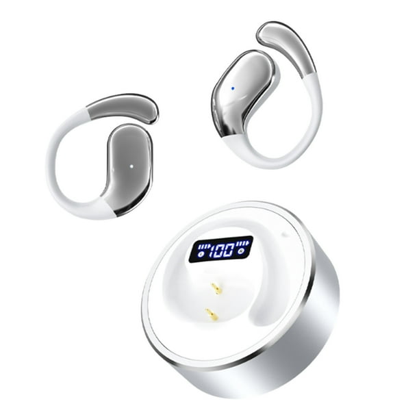 Auriculares inalámbricos Bluetooth de oído abierto para deportes de carrera con ajuste seguro para música y llamadas. Diseño sin dolor con batería de larga duración para un estilo de vida activo.