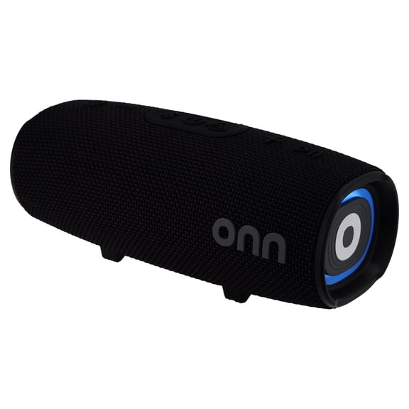 onn Medium Rugged Speaker with LED Lighting, Black
