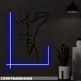 thumbnail image 3 of Craftnamesign Man Bodybuilding Neon Decal, Gym Studio Wall Sign, Man Cave Wall Decor, 3 of 5