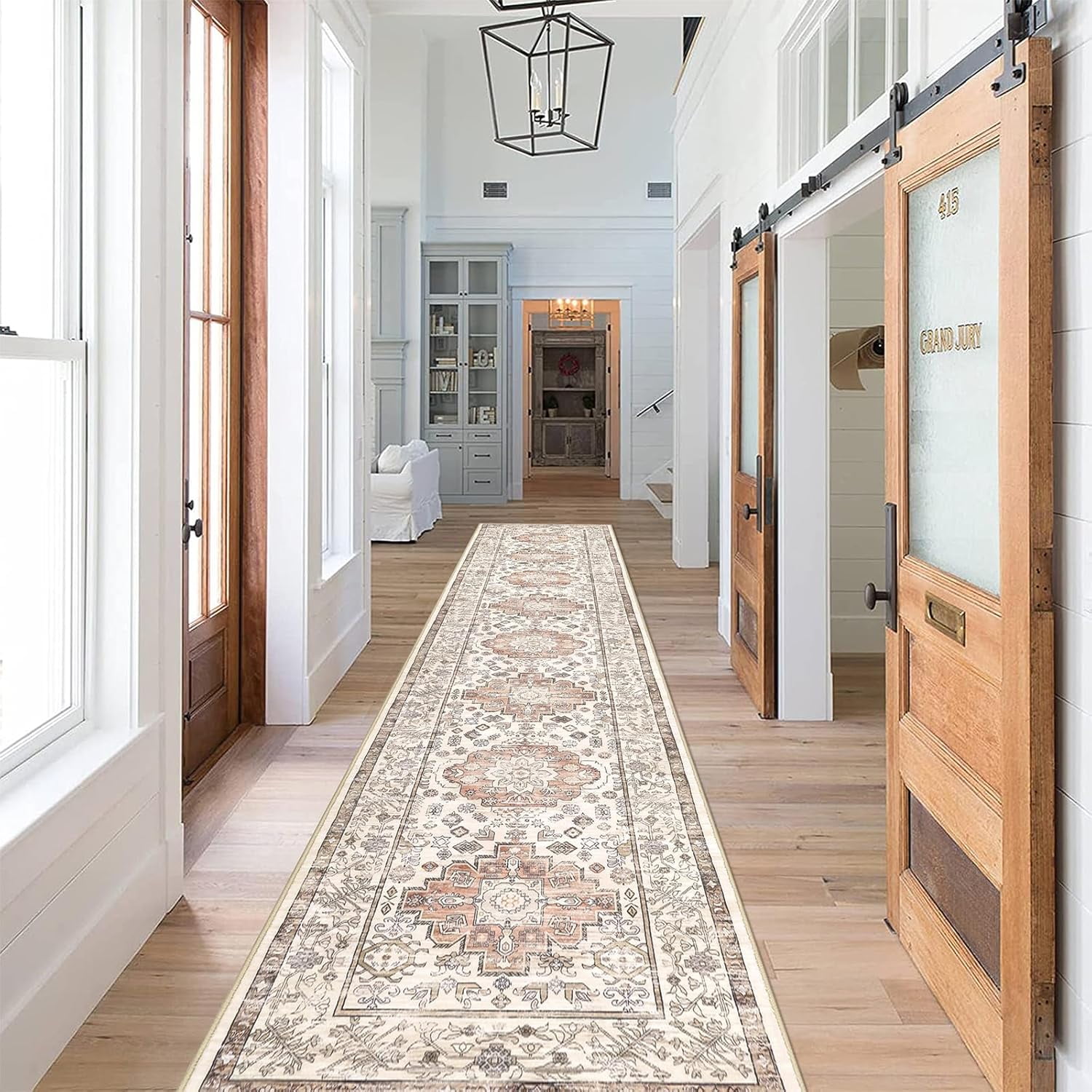 Yamaziot 2'x10' Boho Runner Rug for Hallway, Extre Long Laundry Runner Rug, Farmhouse Kitchen Rug, Non-Shedding Mat for Bedroom, Living Room, Dining Room