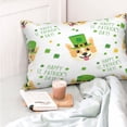 thumbnail image 4 of Fotbe happy dog. St. Patricks Day Funda de Almohada Decorativa Estilo Occidental, Lujo en Algodón, Fundas para Almohadas King, Cojín Estampado para Decoración del Hogar-16"x24", 4 of 6