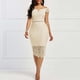 thumbnail image 1 of Vestido de encaje con hombros descubiertos para mujer Vestido de noche ahuecado Vestidos de fiesta Abanopi Beige/Extragrande, 1 of 7
