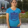 thumbnail image 4 of Buffalo Shield Women's V-Neck T-shirt Game Night Fantasy Football Fan Tailgate NY, 4 of 7