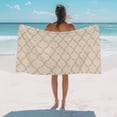 thumbnail image 3 of Beach Towel Moroccan Texture Bath Pool Towels Vintage Linen Absorbent Beach Towel Soft Large Quick Dry Lightweight Camping Travel Sports Yoga Gym Swim Towels for Adult 35x70 Inch, 3 of 9