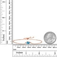 thumbnail image 6 of Gem Stone King 18K Rose Gold Plated Silver Swiss Blue Topaz Solitaire Bracelet for Women (1.00 Cttw, Oval Cut 7x5mm), 6 of 6