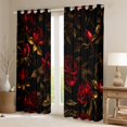 thumbnail image 2 of Homewish Red Rose Curtains Pack of 2 (42x84 Each) For Teens Female Girls,Chic Flowers Curtains Blackout,Spring Garden Bedroom Curtains,Ultra Soft Home Decor, 2 of 6