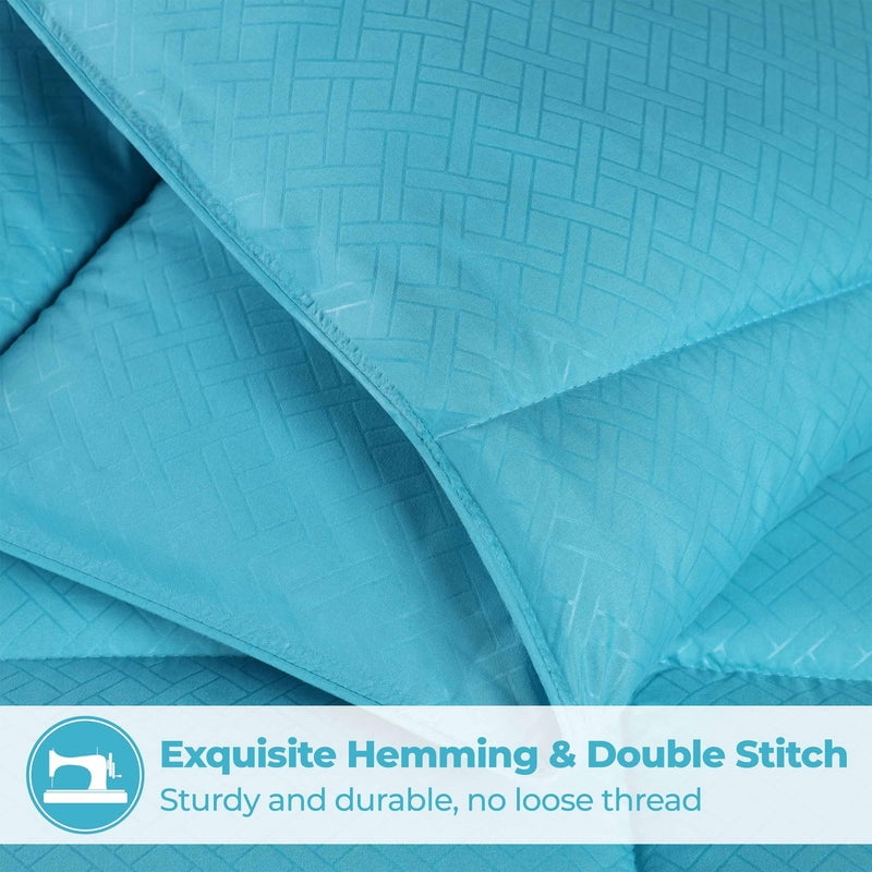 Superior Striped Reversible Down Alternative Comforter, Winter Blue, Twin/Twin XL