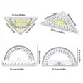 thumbnail image 2 of Multi-function Durable Measuring Drawing Tools Drafting Tools Plastic Transparent Angle Protractor Triangle Ruler Scale Ruler Set Square 03, 2 of 8