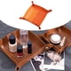 thumbnail image 4 of Bandeja de valet PU cuero moda Retro plegable decoración del hogar organizador espacio 25.5x25.5cm naranja jinwen Bandeja de valet plegable, 4 of 8
