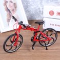 thumbnail image 4 of 17.5x10.5cm Creative Alloy Model 1:10 Mini Simulation Toy (Folding Mountain Bike Red), 4 of 7