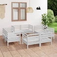 thumbnail image 1 of vidaXL 8 Piece Garden Lounge Set White Solid Pinewood, 1 of 5