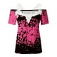 thumbnail image 4 of Blusa informal de manga corta con cuello en V y encaje con hombros descubiertos para mujer OAVQHLG3B Store  lin121212, 4 of 5