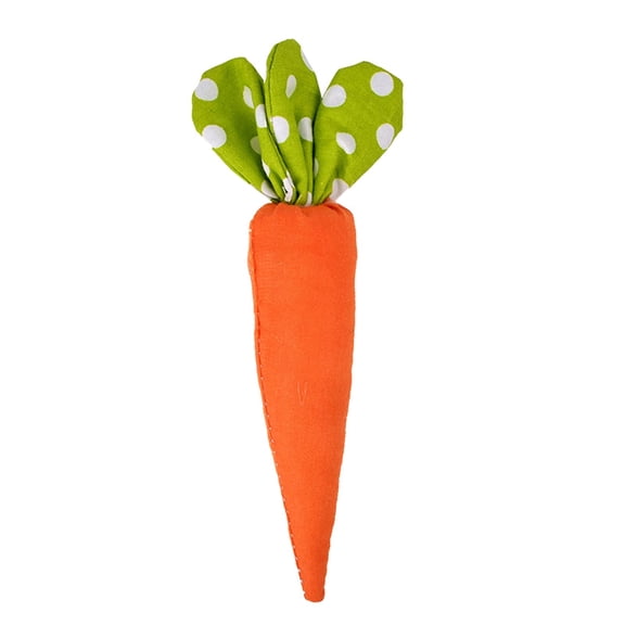 Cute Carrot Hanging Ornaments with Green Dots Leaves, 6.3" Fabric Easter Artificial Carrots Easter Tree Decorations Home Party DIY Crafts