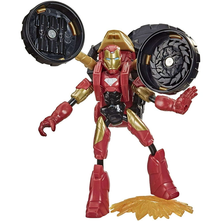 Marvel Avengers Iron Man Action Figure Bend and Flex Flex Rider with 2 In 1 Motorcycle Hero Character Toy for Kids Walmart