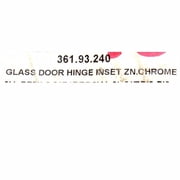 Hafele Boat Glass Door Hinge Inset (Pair) | 3 1/4 x 1 1/4 x 3/4 Inch