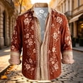 thumbnail image 5 of Fsmtpdam Long Sleeve Hawaiian Shirts for Men Vintage Floral Button Down Boho Tops with Lace Trim Lightweight Casual Beach Holiday Vintage Shirt, 5 of 5