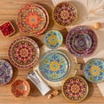 thumbnail image 4 of vancasso 16 Pieces Dinnerware Sets, Plates and Bowls Set, Porcelain Dishes Set for 4, Microwave Dishwasher Safe, Bohemian Style, Series LUMI, 4 of 12