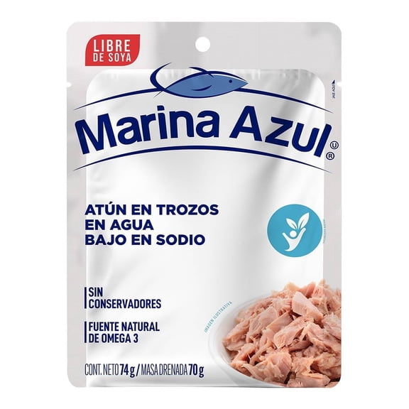 Atún Marina Azul en trozos en agua bajo en sodio 74 g