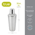 thumbnail image 4 of True Retro Cocktail Shaker with Jigger Cap and Strainer Home Bar Gifts 34oz, 4 of 5