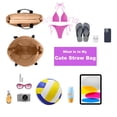 thumbnail image 3 of Straw Bags for Women Crochet Beach Tote Bag vacation handbags Large Woven Shoulder Bag for Summer Holiday, 3 of 4