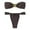 Coffee, variant on Women's Bandeau Swimsuits Strapless Tie Back Bikini Sets High Cut Cheeky 2 Piece Bathing Suit Swimwear