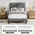 thumbnail image 1 of Yiwa Twin Upholstered Platform Bed with Headboard, Modern Design with Wood Slats and Noise-Free Support, No Box Spring, 1 of 8
