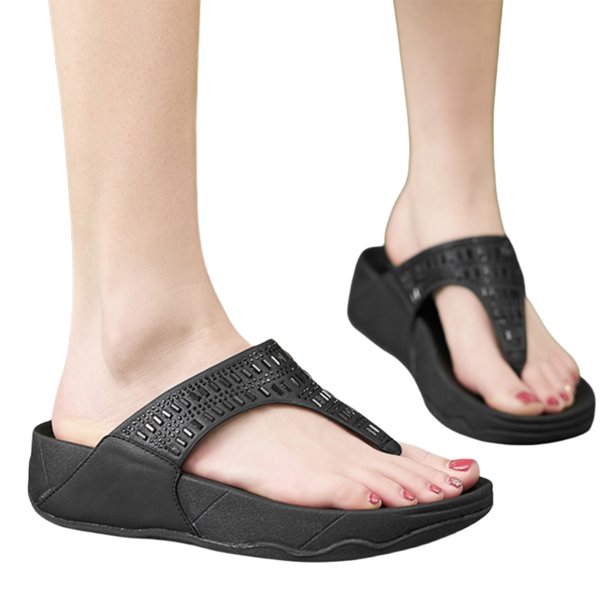 Playa Verano para Mujer Chanclas Con Diamantes Imitación Antideslizantes Viajes Al Aire Libre