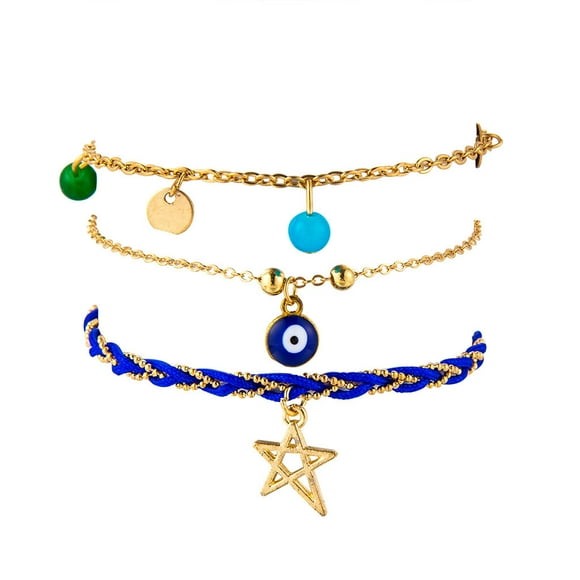 Personality Bohemian Metal Multilayer Coconut Tree Anklet Ladies Jewelry Gift